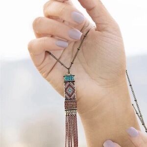 Plunder Vera Louise Brown Tassel Necklace